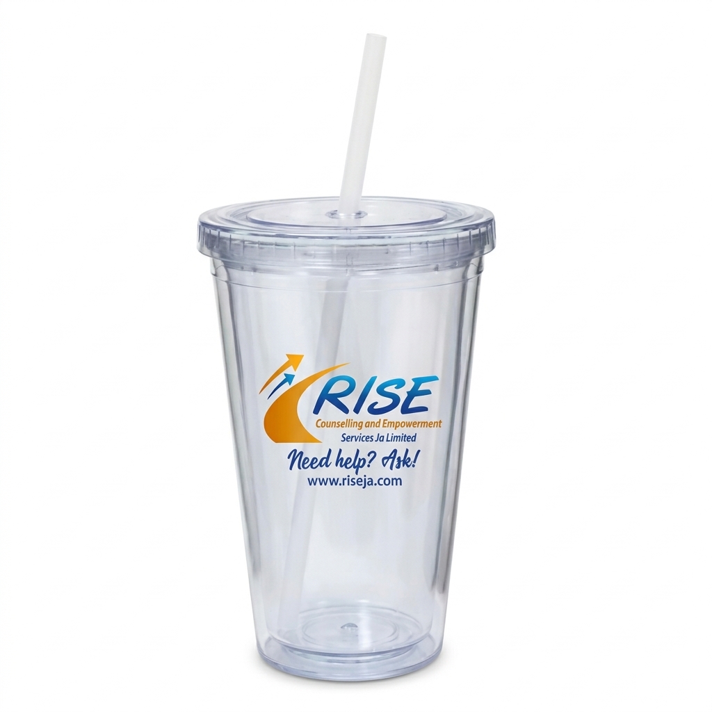 Clear Tumbler with Straw