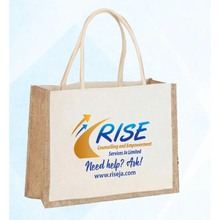 White Burlap Tote Bags with Handles